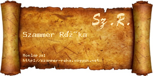 Szammer Réka névjegykártya